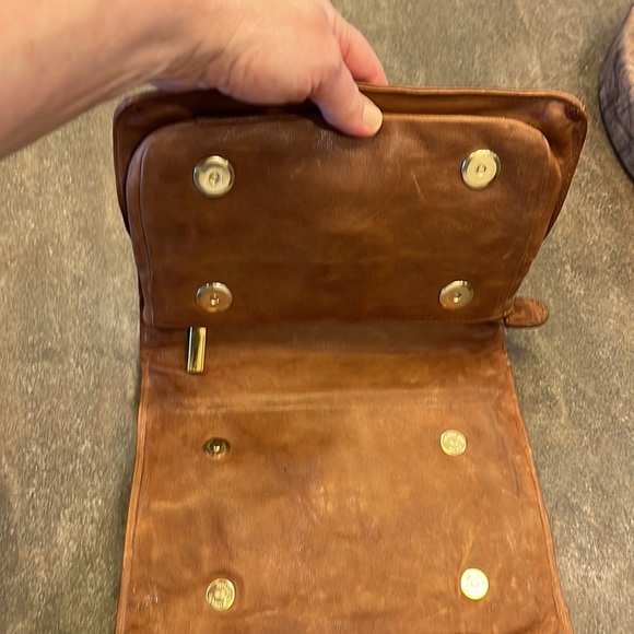 SALE! Tory Burch RareFind Leather Brown Red Bronze PurseWalletMagneticSnapZipper - Picture 15 of 16